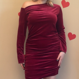 Vestito in velluto rosso